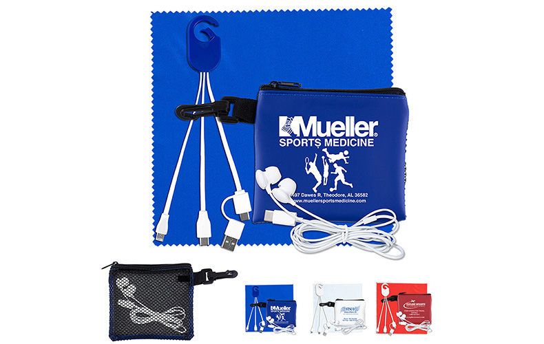 Mobile Tech Charging Cable Kit in Mesh Zipper Pouch Components inserted into Zipper Pouch Mobile Tech Charging Cable Kit in Mesh Zipper Pouch Components inserted into Zipper Pouch